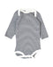 A Black Bodysuits from Petit Bateau in size 0-3M for boy. (Front View)