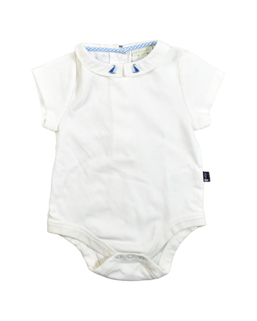 A White Bodysuits from Jojo Maman Bébé in size 6-12M for girl. (Front View)
