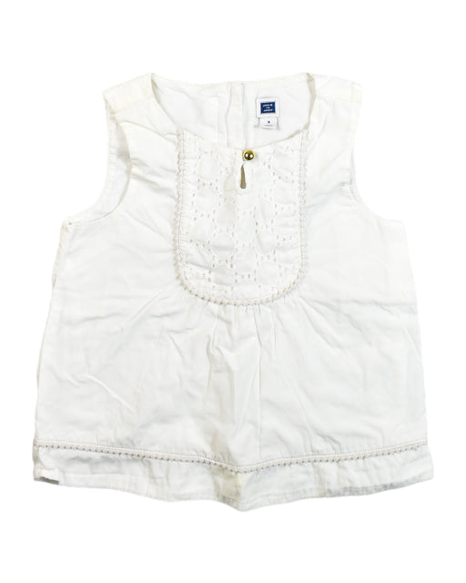 A White Sleeveless Tops from Janie & Jack in size 3T for girl. (Front View)