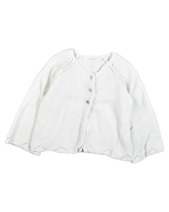 A White Buttoned Sweatshirts from Bout'Chou in size 2T for girl. (Front View)
