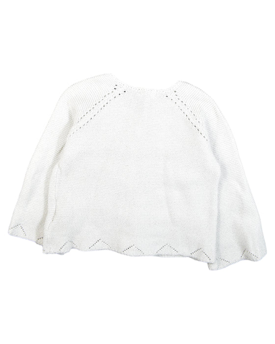 A White Buttoned Sweatshirts from Bout'Chou in size 2T for girl. (Back View)