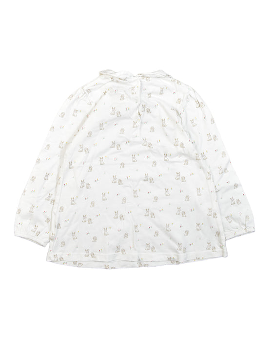 A White Long Sleeve Tops from Bout'Chou in size 3T for girl. (Back View)