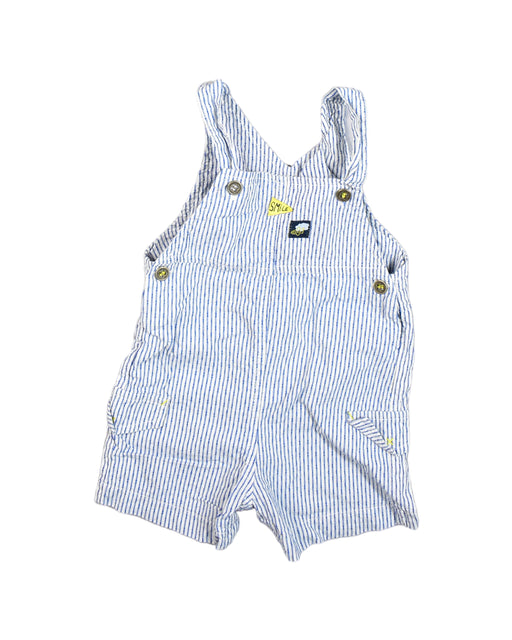 A Blue Overall Shorts from Absorba in size 0-3M for boy. (Front View)