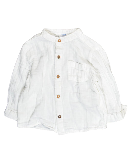 A White Shirts from Bout'Chou in size 6-12M for boy. (Front View)