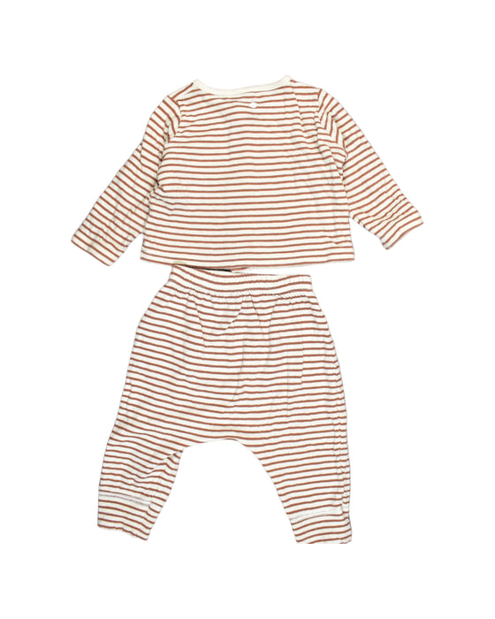 A Ivory Pyjama Sets from Petit Bateau in size 3-6M for girl. (Back View)