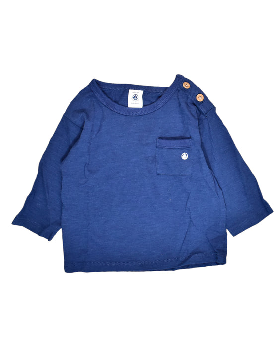A Blue Long Sleeve Tops from Petit Bateau in size 3-6M for boy. (Front View)