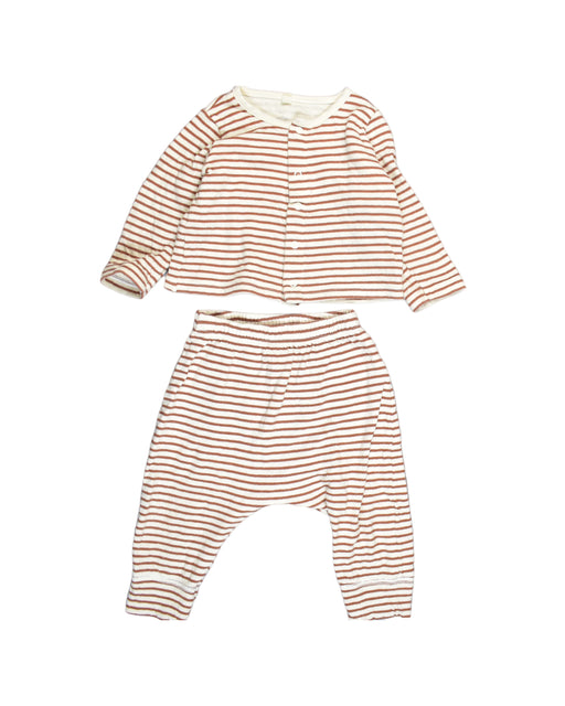 A Ivory Pyjama Sets from Petit Bateau in size 3-6M for girl. (Front View)
