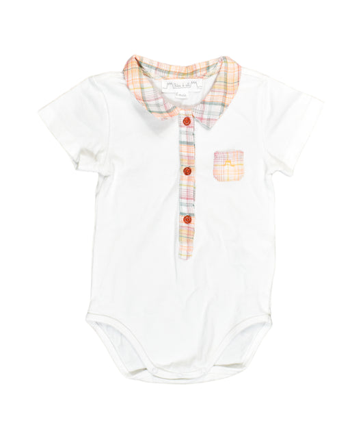 A White Bodysuits from Chateau de Sable in size 3-6M for girl. (Front View)