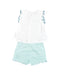 A White Shorts Sets from Okaïdi in size 3-6M for girl. (Back View)