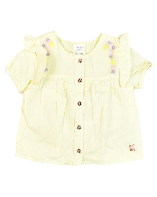 A Yellow Shirts from Carrément Beau in size 0-3M for girl. (Front View)