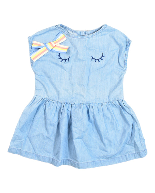 A Blue Sleeveless Dresses from Gingersnaps in size 12-18M for girl. (Front View)
