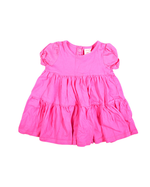 A Pink Short Sleeve Dresses from Seed in size 6-12M for girl. (Front View)