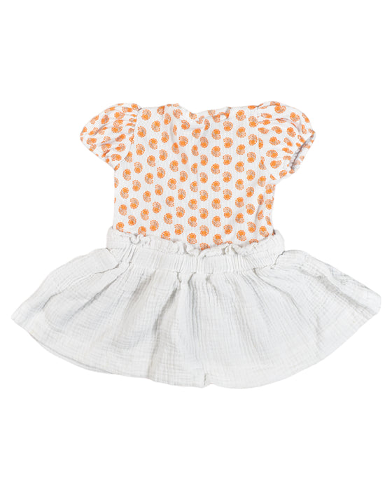 A White Short Sleeve Dresses from Seed in size 6-12M for girl. (Back View)