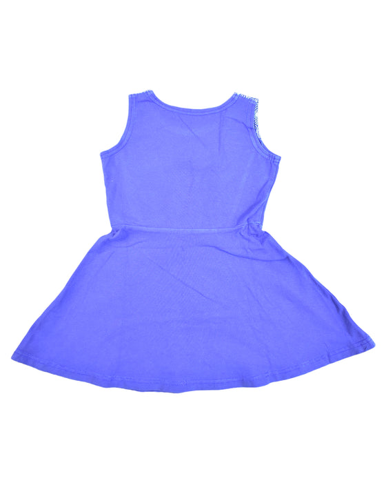 A Blue Sleeveless Dresses from Le Petit Society in size 3T for girl. (Back View)