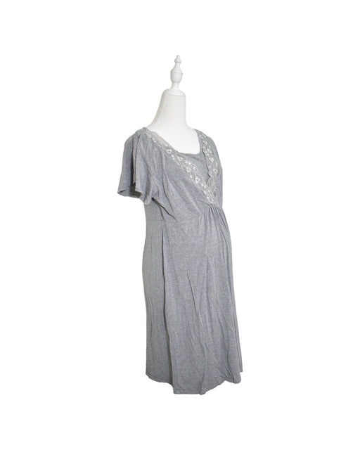 A Grey Short Sleeve Dresses from Seraphine in size M for maternity. (Front View)