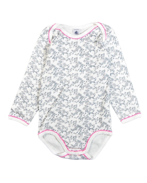 A Grey Bodysuits from Petit Bateau in size 3T for girl. (Front View)