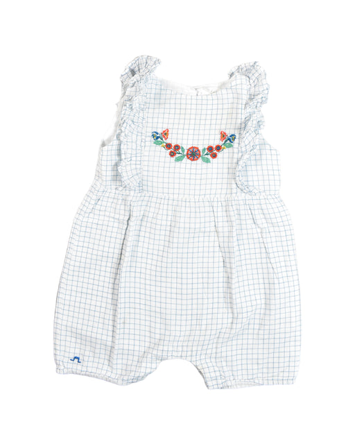 A White Rompers from Chateau de Sable in size 3-6M for girl. (Front View)