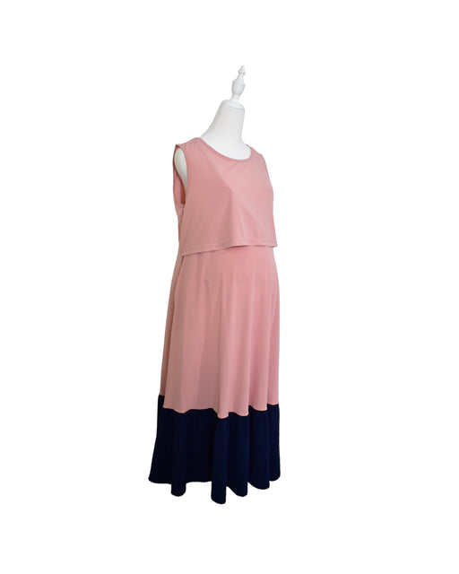 A Pink Sleeveless Dresses from Jump Eat Cry in size M for maternity. (Front View)