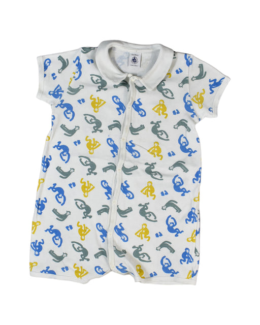 A White Rompers from Petit Bateau in size 2T for boy. (Front View)