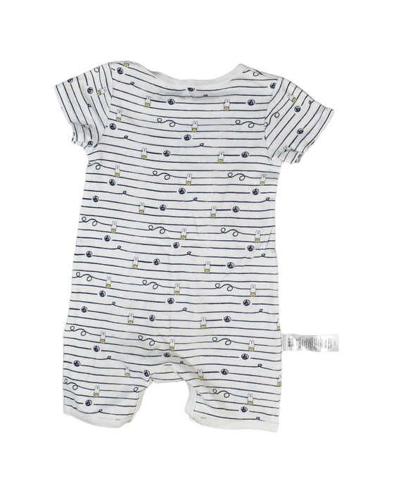A White Rompers from Petit Bateau in size 18-24M for boy. (Back View)