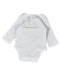 A White Bodysuits from Le Petit Society in size Newborn for neutral. (Back View)