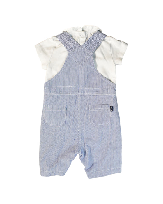 A Blue Long Overalls from Jojo Maman Bébé in size 6-12M for boy. (Back View)