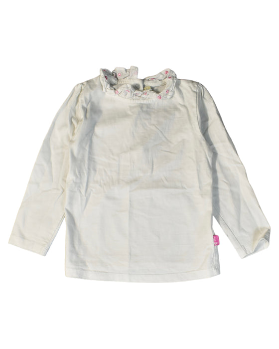 A Ivory Long Sleeve Tops from Jojo Maman Bébé in size 2T for girl. (Front View)