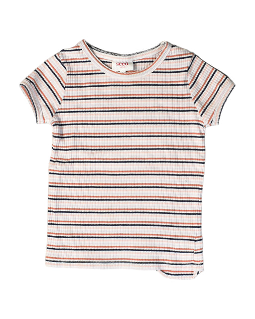A Multicolour Short Sleeve Tops from Seed in size 4T for girl. (Front View)
