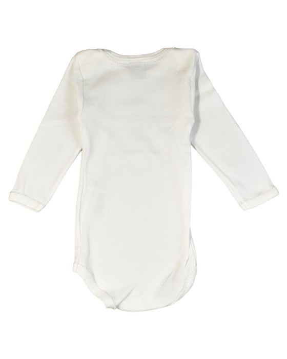 A White Bodysuits from Petit Bateau in size 6-12M for girl. (Back View)