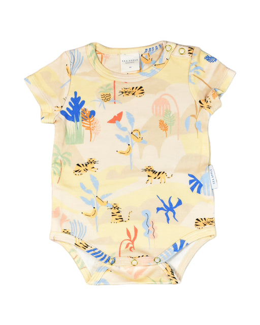 A Yellow Bodysuits from Sea Apple in size 0-3M for girl. (Front View)