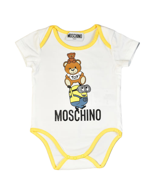 A White Bodysuits from Moschino in size 3-6M for boy. (Front View)