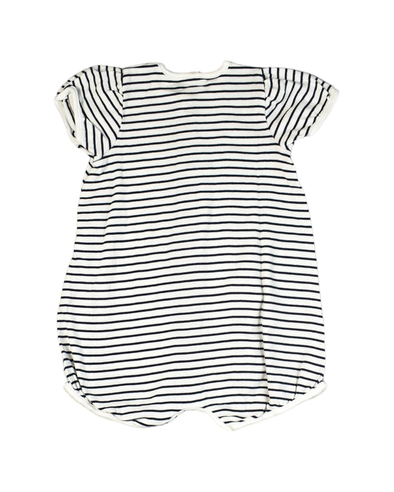 A White Rompers from Petit Bateau in size 12-18M for girl. (Back View)