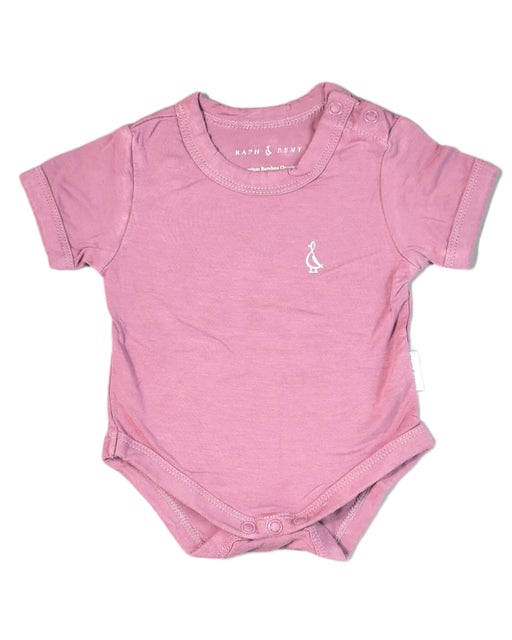 A Pink Bodysuits from Raph and Remy in size Newborn for girl. (Front View)