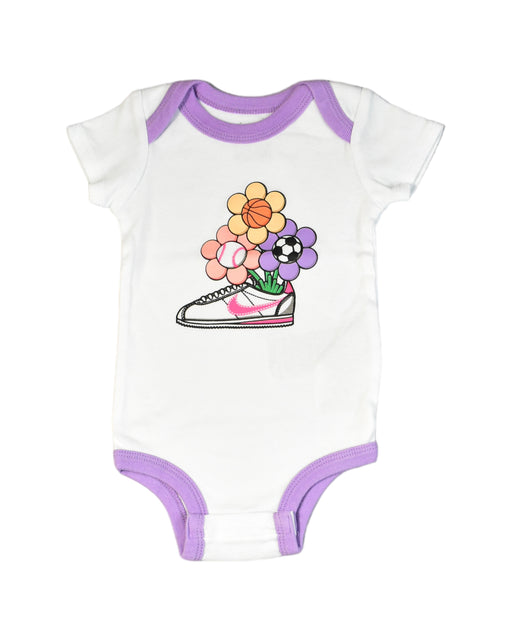 A White Bodysuits from Nike in size 6-12M for girl. (Front View)