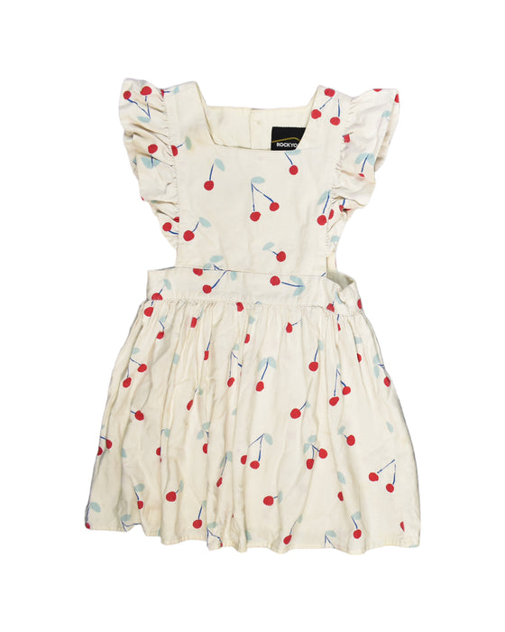 A White Sleeveless Dresses from Rock Your Kid in size 4T for girl. (Front View)