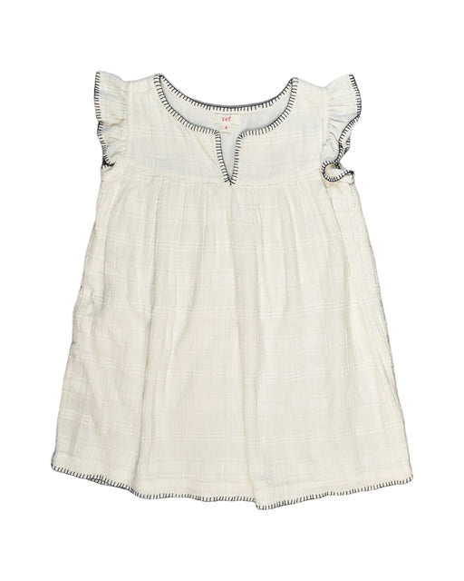 A White Sleeveless Dresses from Zef in size 4T for girl. (Front View)