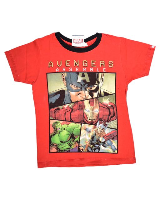A Red T Shirts from Marvel in size 4T for neutral. (Front View)