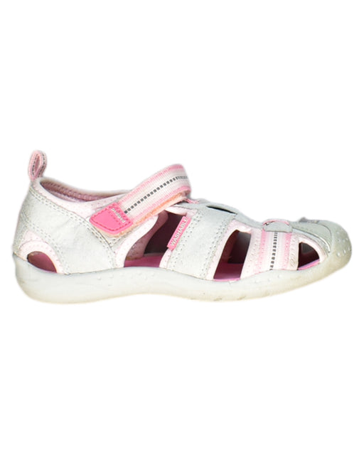 A White Sandals from pediped in size 5T for girl. (Front View)