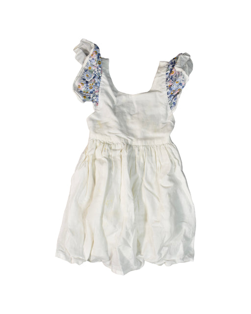 A White Sleeveless Dresses from Elizabeth Little in size 4T for girl. (Front View)