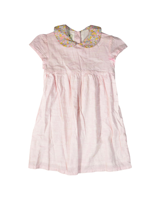 A Pink Sleeveless Dresses from Elizabeth Little in size 6T for girl. (Front View)