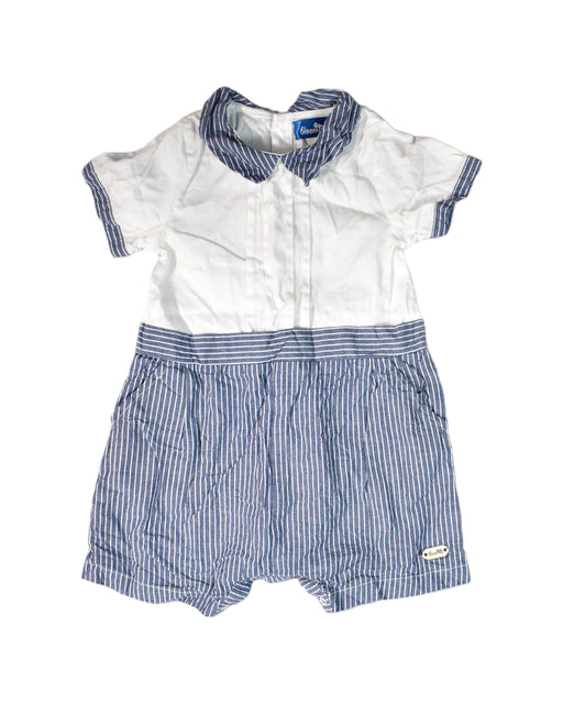 A White Rompers from bloomB in size 6-12M for girl. (Front View)