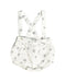 A White Overall Shorts from Jacadi in size 3-6M for girl. (Front View)