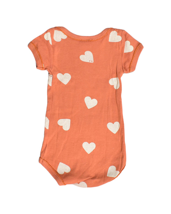 A Orange Bodysuits from Petit Bateau in size 0-3M for girl. (Back View)