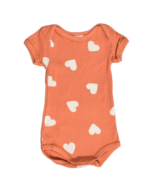 A Orange Bodysuits from Petit Bateau in size 0-3M for girl. (Front View)