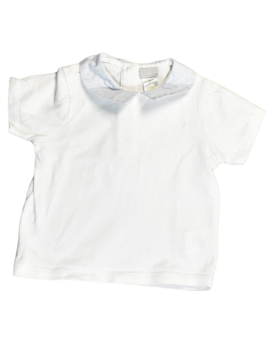 A White Short Sleeve Tops from Cyrillus in size 6-12M for girl. (Front View)
