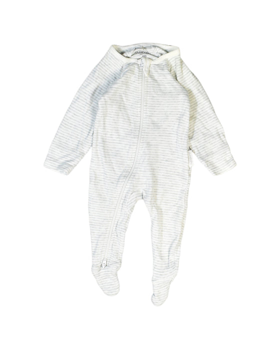 A White Onesies from Purebaby in size 0-3M for neutral. (Front View)