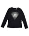A Black Long Sleeve Tops from Guess in size 12Y for girl. (Front View)