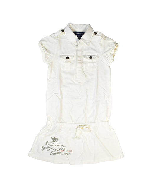 A White Short Sleeve Dresses from Ralph Lauren in size 7Y for girl. (Front View)