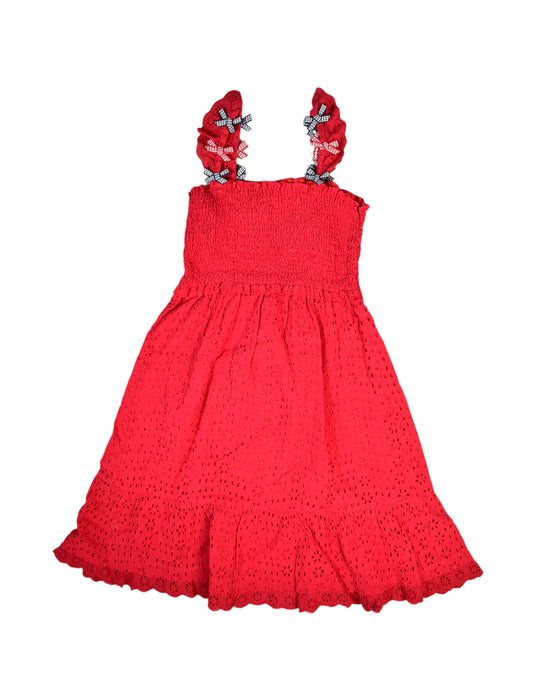 A Red Sleeveless Dresses from Nicholas & Bears in size 10Y for girl. (Back View)