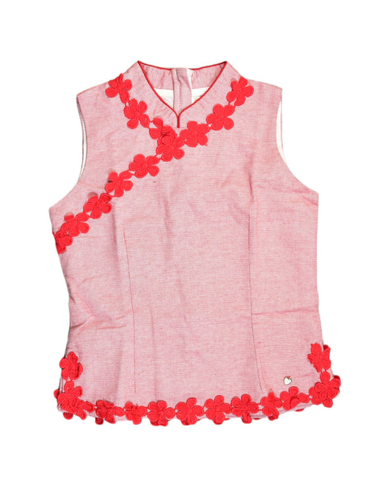 A Red Sleeveless Tops from bloomB in size 11Y for girl. (Front View)